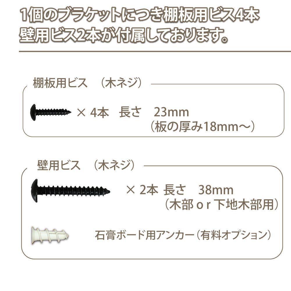 アイアン 棚受け コの字 壁面収納 【１個単位】