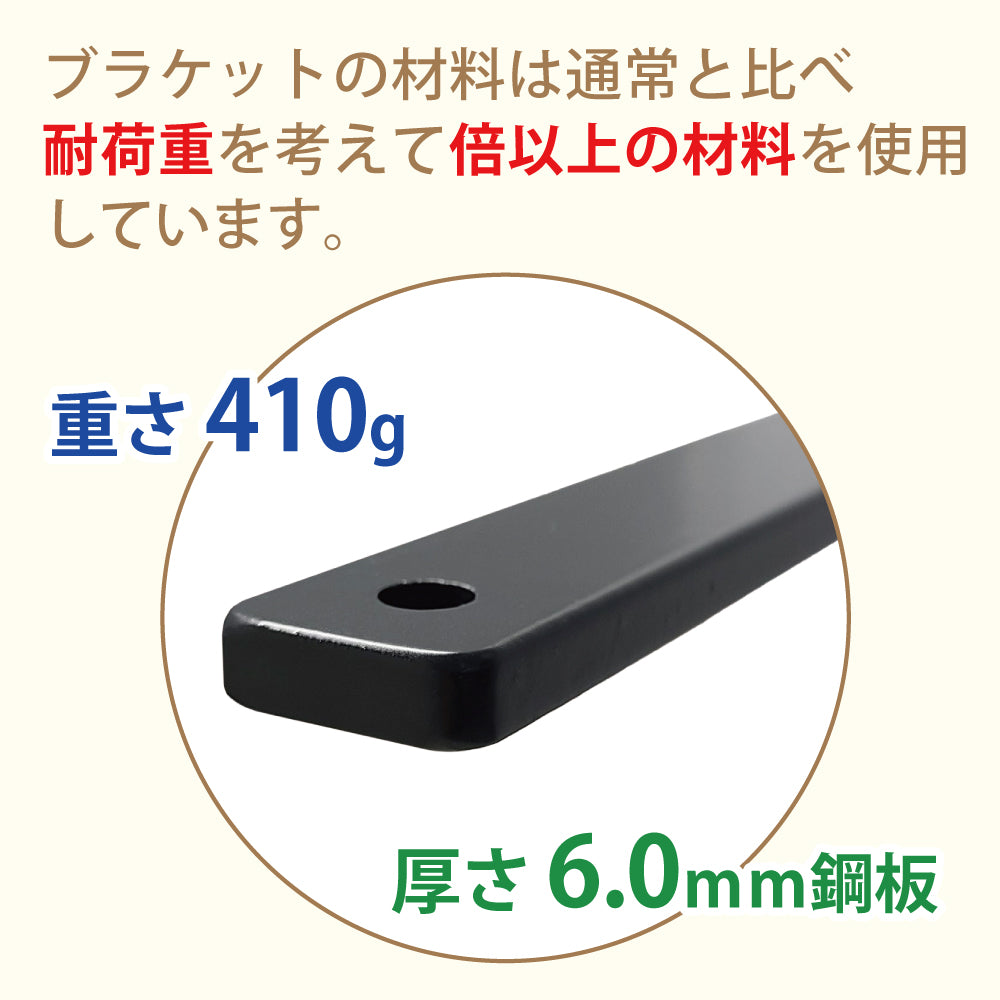 アイアン 棚受け コの字 壁面収納 【１個単位】