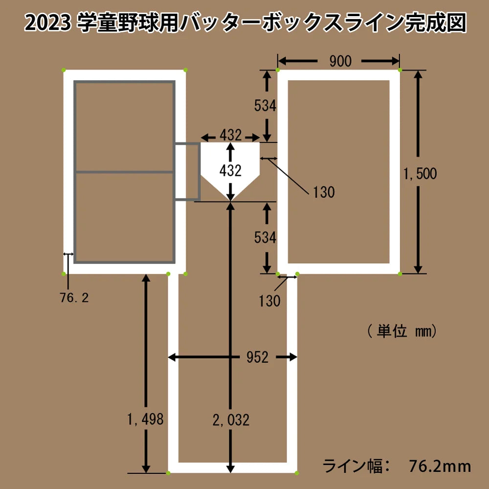 ボックスSPエスピー 少年野球 学童野球用 2023新規格 ステンレス製 バッターボックス 定規 ゲージ