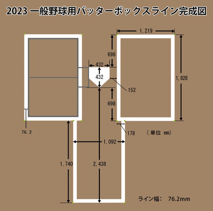 ボックスSP エスピー 中学 高校 一般 野球用 ステンレス製 バッターボックス 定規 ゲージ