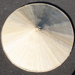 菅笠（すげがさ）8寸 / 裏地付、ひも付き、頭との接続部が座布団、天然すげ使用、伝統工芸品、笠部：8寸（51cm）