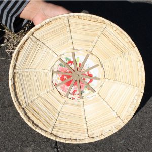 菅笠（すげがさ）5寸 / (踊り笠） 質の良い福井県産天然すげ使用、伝統工芸品、笠部：5寸(34cm)